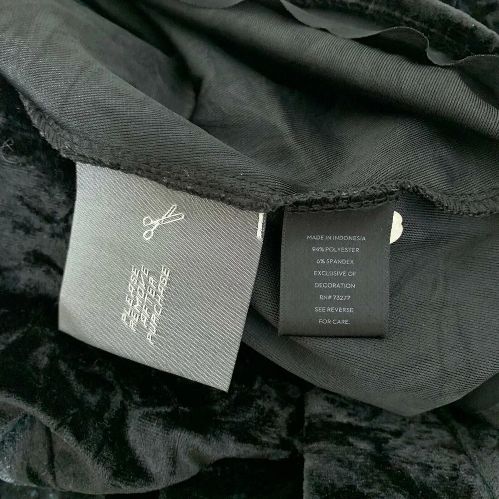 SIMPLY VERA Vera Wang Dress Women XS Black Crushed Velvet NWT 3/4‎ Sleeve Mock